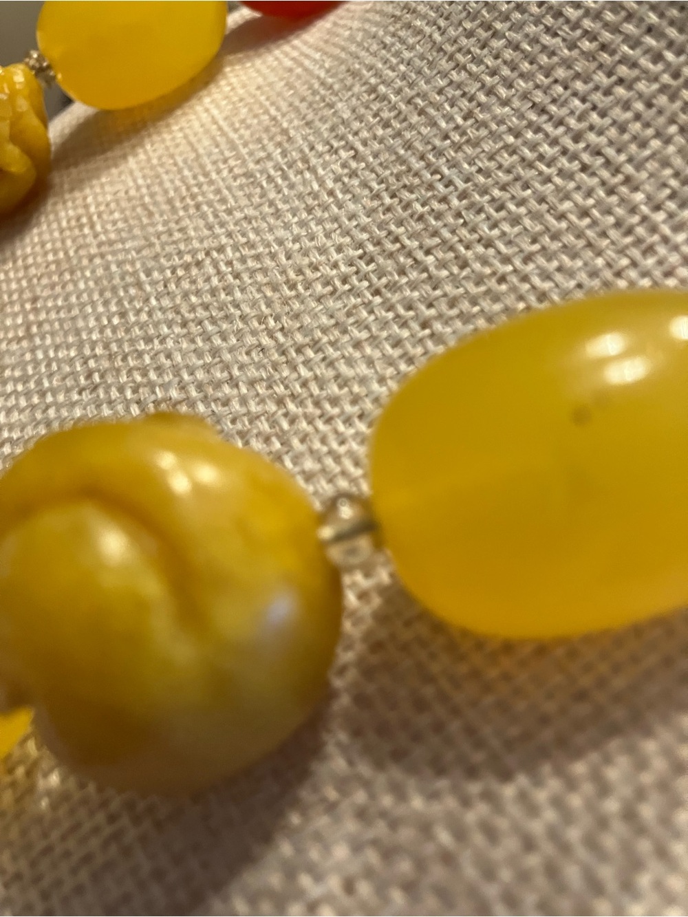 AMBER, CARVED AMBER, CARNELIAN, CORAL END BEADS, CITRINE SPACER BEADS - Picture 12 of 14